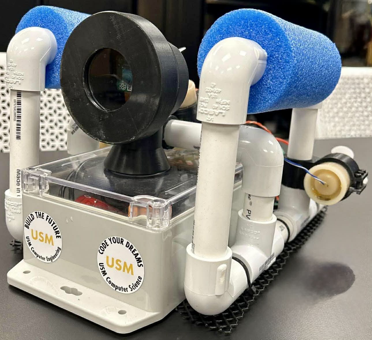 Early PVC prototype with camera setup